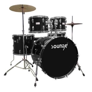 Sound X SX-1020 5-Piece Acoustic Drum Set With Hardware And Cymbals