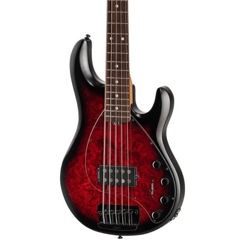 Sterling by Music Man RAY35PB StingRay 35 Bass Guitar - Dark Scarlet Burst Satin 2 Sterling by Music Man RAY35PB StingRay 35 Bass Guitar - Dark Scarlet Burst Satin