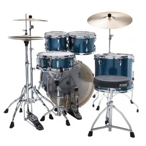 Tama Imperialstar IP52H6W HLB 5-Pieces Acoustic Drum Kit-Hairline Blue Tama Imperialstar IP52H6W HLB 5-Pieces Acoustic Drum Kit-Hairline Blue