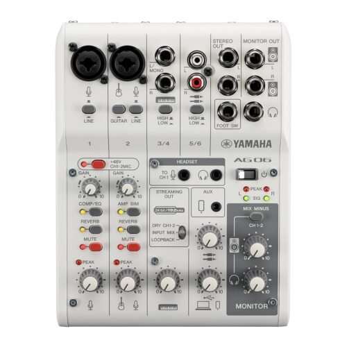 Yamaha AG06MK2 Live Streaming Mixer White