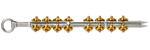 Chimta – Silver Metal Body with 4 Pairs Brass Bells Chimta – Silver Metal Body with 4 Pairs Brass Bells