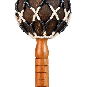 Coconut Cabasa – Beaded Shaker with Wooden Handle Coconut Cabasa – Beaded Shaker with Wooden Handle
