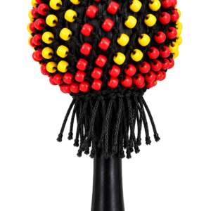 Shekere – Beaded Gourd Shaker with Wooden Handle Shekere – Beaded Gourd Shaker with Wooden Handle
