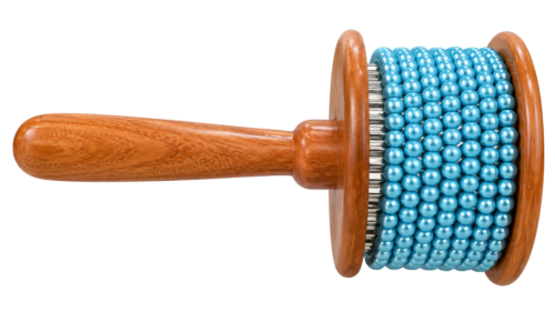 Cabasa – Wooden Body with Blue Beads
