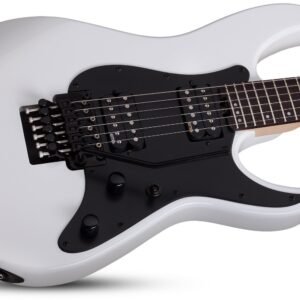 Schecter Sun Valley Super Shredder FR - Gloss White angle view Schecter Sun Valley Super Shredder 1282 with Floyd Rose – White