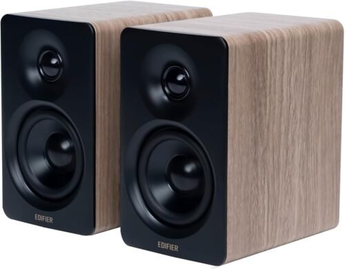 Edifier M60 Compact Desktop Speakers Bluetooth (Classic Oak,Pair)