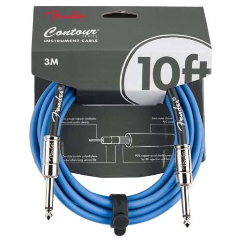 Fender Contour Series 10 feet Instrument Cable 0990571102 - Lake Placid Blue