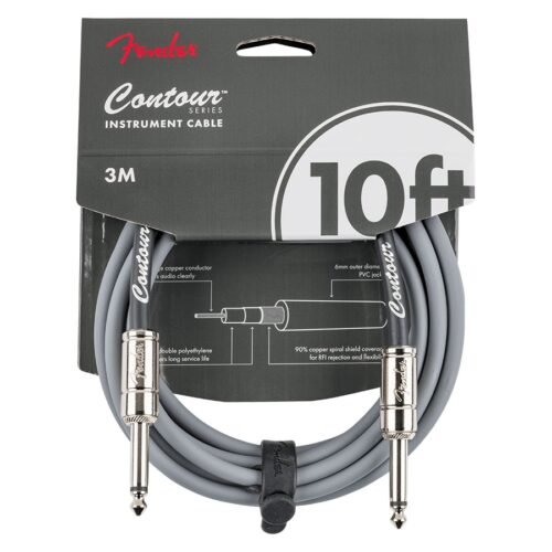 Fender Contour Series 10 feet Instrument Cable 0990571124 - Inca Silver