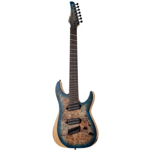 Schecter Reaper-7 Multiscale SSKYB Electric Guitar With Bag - Satin Sky Burst 1510 Schecter Reaper-7 Multiscale SSKYB Electric Guitar With Bag – Satin Sky Burst 1510