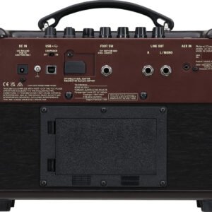BOSS AC-22LX - rear panel with USB, line out and battery cover BOSS AC-22LX Compact Acoustic Amplifier (AC-22LX)