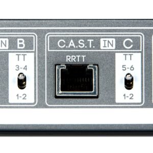 Cranborne Audio N8 - close-up of C.A.S.T. port and routing switch Cranborne Audio N8 - close-up of C.A.S.T. port and routing switch