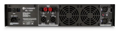 Crown XLi 1500 - rear panel with XLR/RCA inputs and Speakon outputs Crown XLi 1500 - rear panel with XLR/RCA inputs and Speakon outputs
