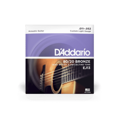 D’ADDARIO EJ13 80/20 BRONZE ACOUSTIC GUITAR STRINGS, 011-052