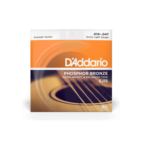 D'Addario EJ15 Phosphor Bronze Acoustic Guitar Strings .010-.047 Gauge