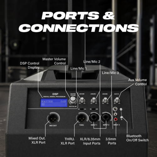 DIGIMORE 2800W Portable Column Line-Array with 15" Powered Subwoofer (DCL-15W)