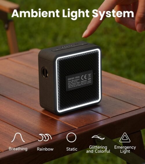 Edifier ES20 Portable Bluetooth Speaker, IP67, Ambient Light, Black – photo 2 Edifier ES20 Portable Bluetooth Speaker, IP67, Ambient Light, Black