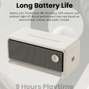 Edifier ES60 Bluetooth Speaker,1 Edifier ES60 Bluetooth Speaker, 9H Playtime, IP66, Ambient Light, Ivory