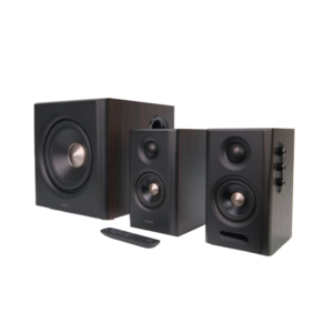 Edifier M60 - included aluminum stands Edifier M60 Compact Desktop Speakers Bluetooth (Classic Oak,Pair)