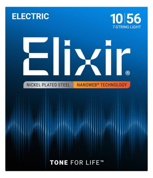 Elixir Strings 12057 Nanoweb Electric Guitar Strings - 010-056 Light 7-string