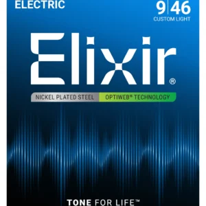 Elixir 19027 Nickel Plated Steel with OPTIWEB coating Custom Light - front of pack Elixir 19027 Nickel Plated Steel with OPTIWEB coating Custom Light - front of pack