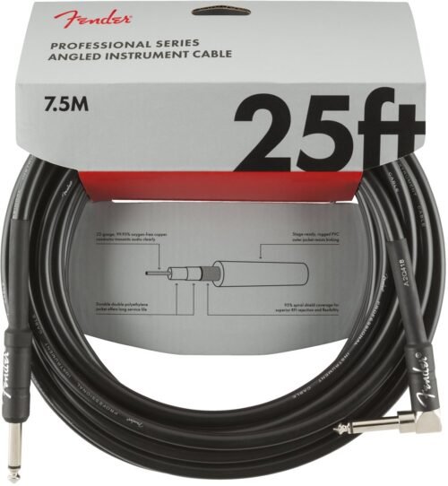 Fender Instrument Cable Professional Series 25Ft Black Str/Ang 990820060