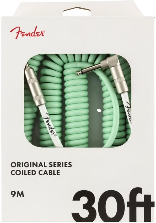 Fender Instrument Cable Original Series Coiled Straight-Angle 30Ft Surf Green 990823007