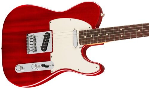 Fender Player II Telecaster Transparent Cherry - angle view Fender Player II Telecaster Slab Rosewood Fingerboard Electric Guitar 0140550514 - Transparent Cherry