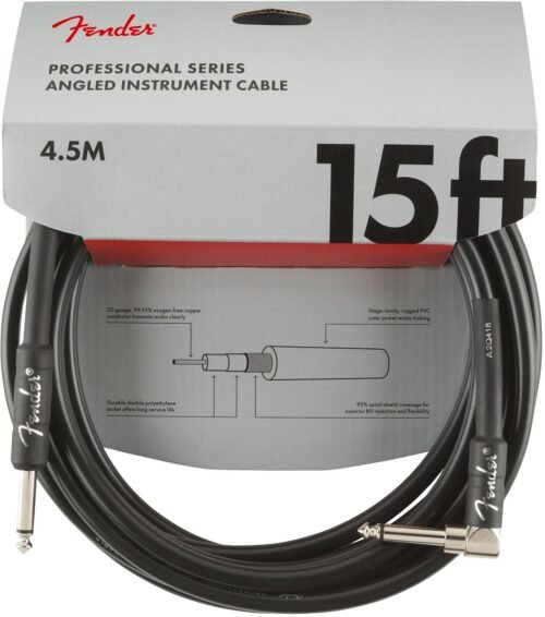 Fender Professional Series Instrument Cables Straight/Angle 15 Black 990820059