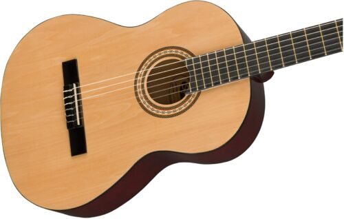 Fender Squier SA-150N Natural - body angle Fender Squier SA-150N Classical Acoustic Guitar, Natural 961091021