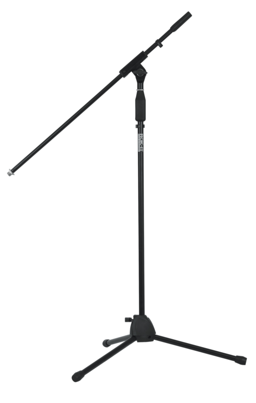 Rok-It RI-MICTP-FBM - full stand with boom, front view Gator Frameworks RI-MICTP-FBM Rok-It Tripod Mic Stand w/ Fixed Boom