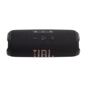 JBL Flip 7 Black - top controls JBL Flip 7 Portable Bluetooth Speaker with Pro Sound & 16H Battery (Black)