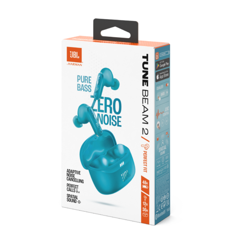 JBL Tune Beam 2 (Turquoise) - box JBL Tune Beam 2 TWS Earbuds with ANC & 48H Playtime (Turquoise)