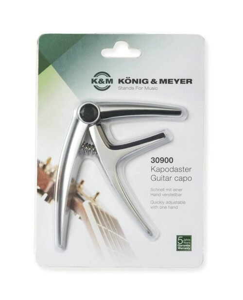 König & Meyer 30900 Guitar Capo - close-up detail 3 Konig & Meyer 30900-000-02 Guitar Capo, Chrome