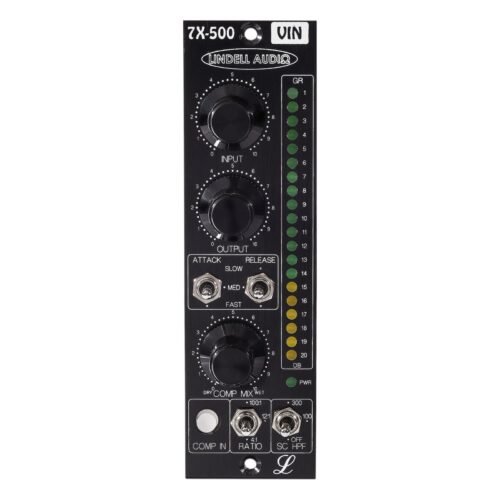 Lindell Audio 7X-500VIN - front panel Lindell Audio 7X500VIN Cannel Transformer Vintage Coupled Compressor Limiter