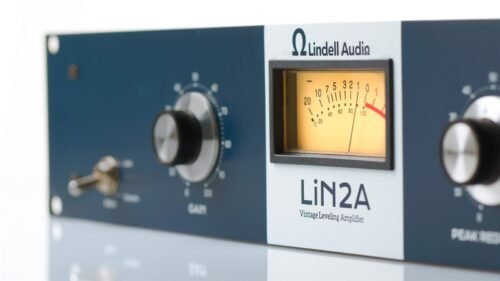 Lindell Audio LiN2A - front panel close-up with VU meter and gain control Lindell Audio LiN2A - front panel close-up with VU meter and gain control