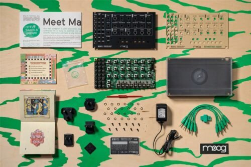 Moog Mavis - kit parts laid out before assembly Moog Mavis Semi-modular Analog Synthesizer Kit and Eurorack Module