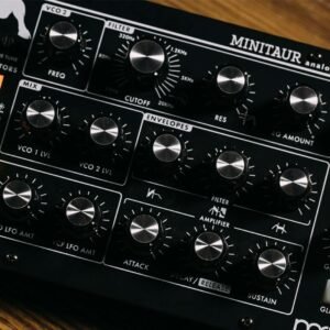 Moog Minitaur - front panel close-up Moog MiniTaur Rev.2.0 Synthesizer