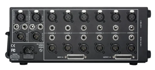 Rupert Neve Designs R6 - rear panel with XLR, TRS and DB-25 connections Rupert Neve Designs R6 Six Space 500 Series Rack