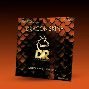 DR Strings Dragon Skin+ DEQ-10/52 Coated Quantum Nickel Electric Guitar Strings, Medium to Heavy 10-52