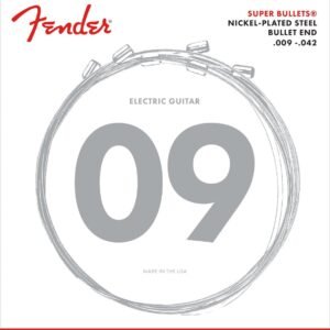 Fender 3250L Super Bullets Nickel Plated Steel Bullet End Electric Guitar Strings - Light (Pack of 2)