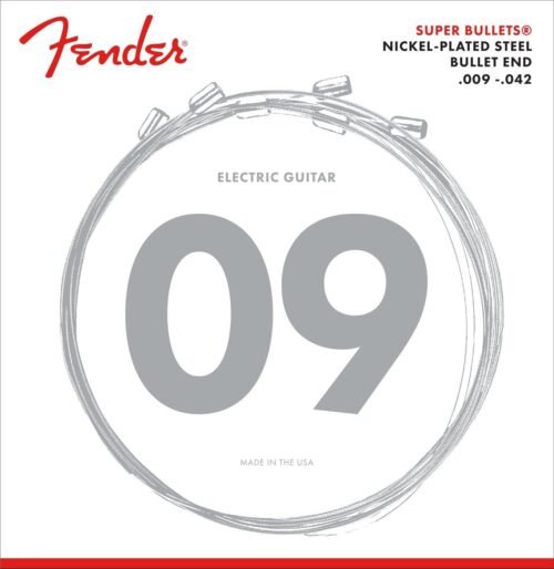 Fender 3250L Super Bullets Nickel Plated Steel Bullet End Electric Guitar Strings - Light (Pack of 2)