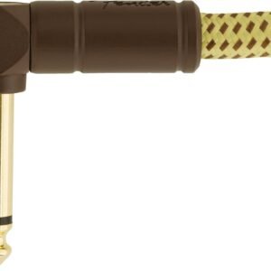 Fender Deluxe Series Tweed Instrument Cable - connector detail Fender Instrument Cable Deluxe Series Angled 15Ft Tweed 990820086