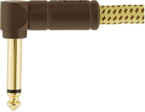 Fender Deluxe Series Tweed Instrument Cable - connector detail Fender Instrument Cable Deluxe Series Angled 15Ft Tweed 990820086