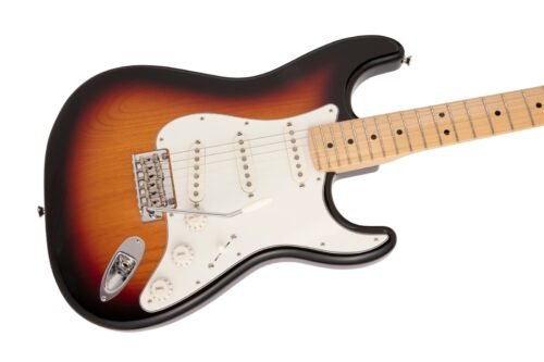 Fender Made in Japan Hybrid II Stratocaster 3-Color Sunburst - body angle