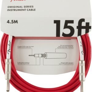Fender Original Series Instrument Cable 15 ft Fiesta Red - product photo Fender Instrument Cable Original Series 15Ft Fiesta Red 990515010