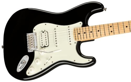 Fender Player Stratocaster HSS Black - body angle Fender Player Stratocaster HSS Black - body angle
