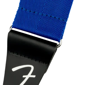 Fender Polypro Strap Blue - leather end detail Polypro Strap, Blue - 990662002