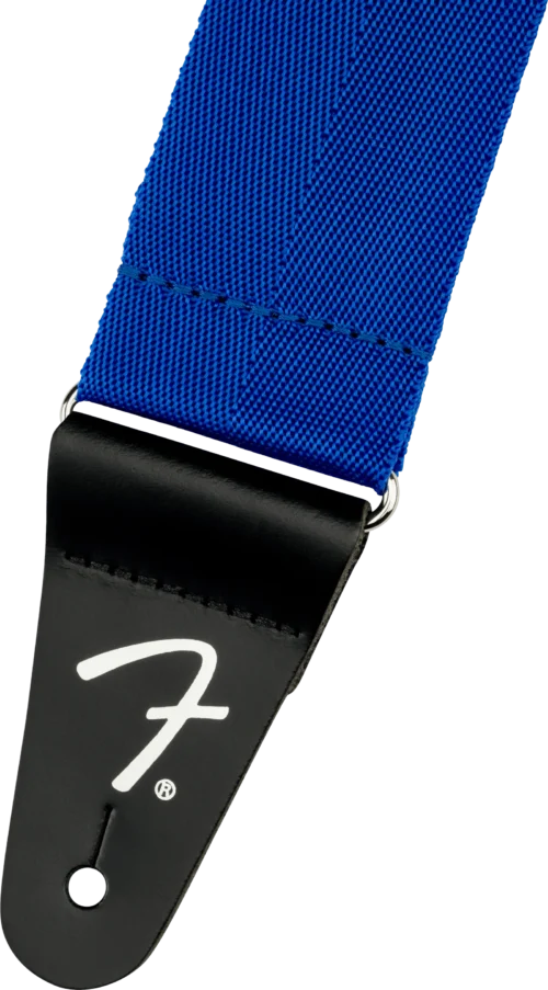 Fender Polypro Strap Blue - leather end detail Polypro Strap, Blue - 990662002