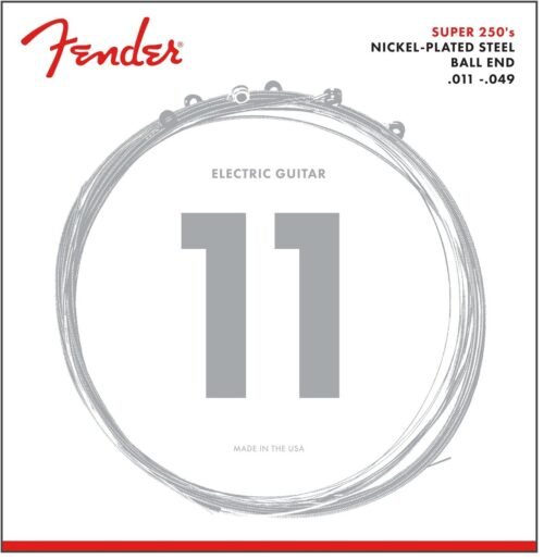 Fender 0730250408- SUPER 250'S NICKEL-PLATED STEEL GUITAR STRINGS BALL END Gauge 11 - 49