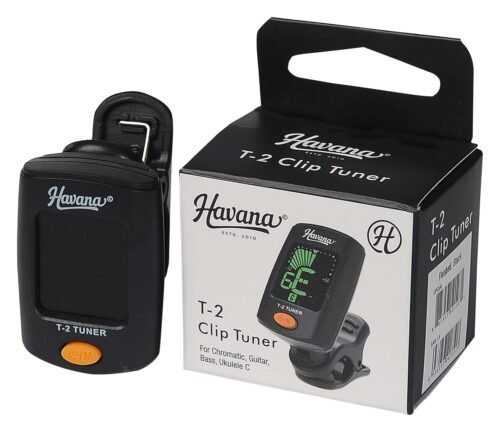 Havana T-2 Clip Tuner - tuner with its retail box Havana T-2 Clip Guitar Tuner- Black